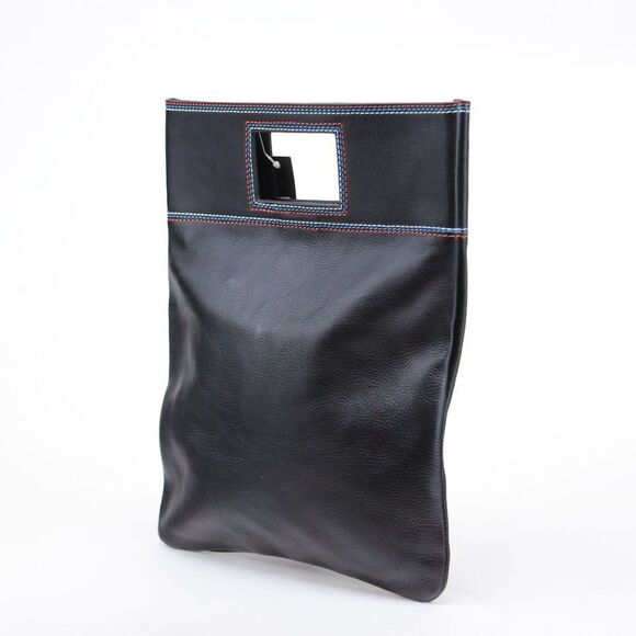 NWT Marc by Marc Jacobs Leather Foldover Oversize Clutch w Strap BLACK - Picture 7 of 10